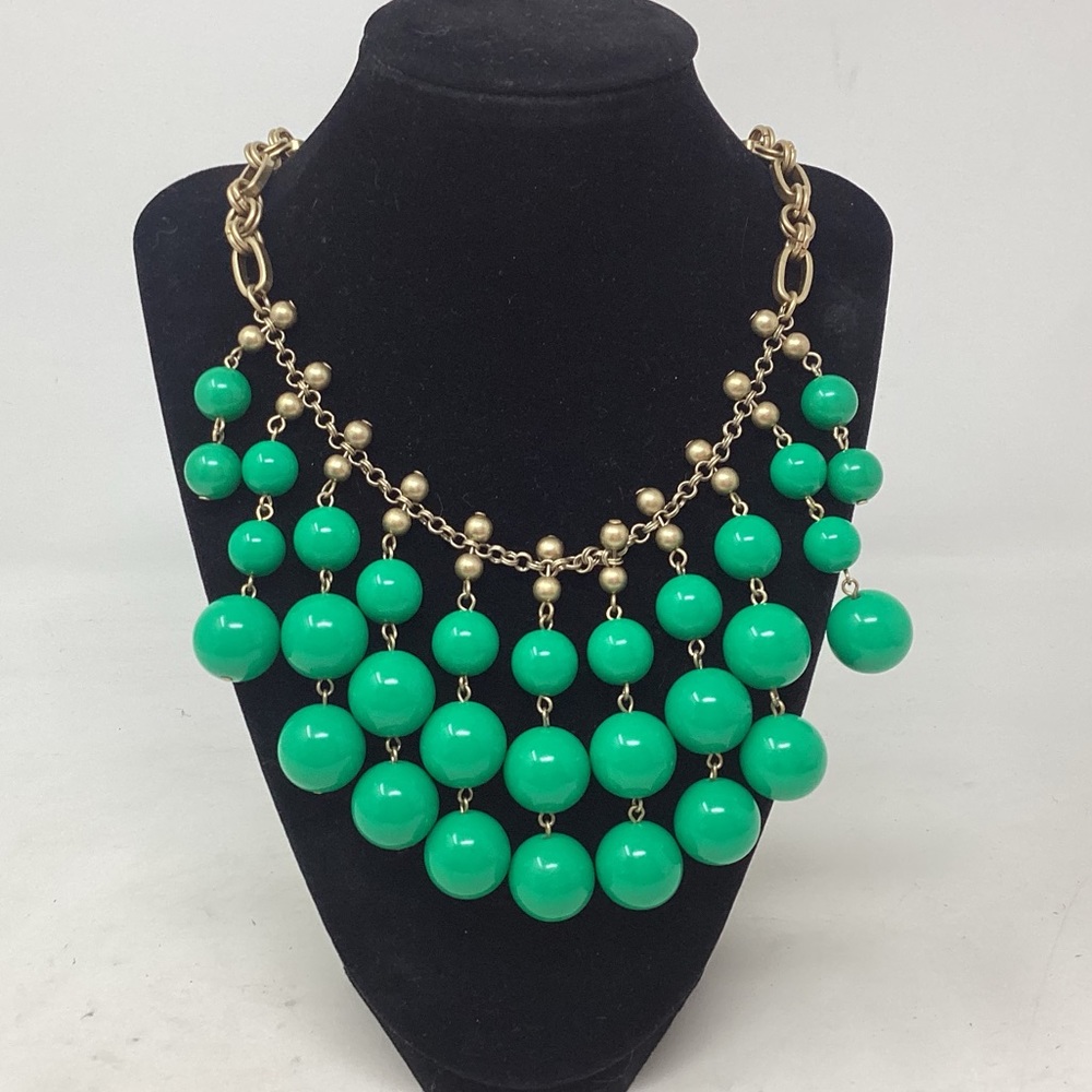 STELLA & DOT Green Baubles Festoon Necklace